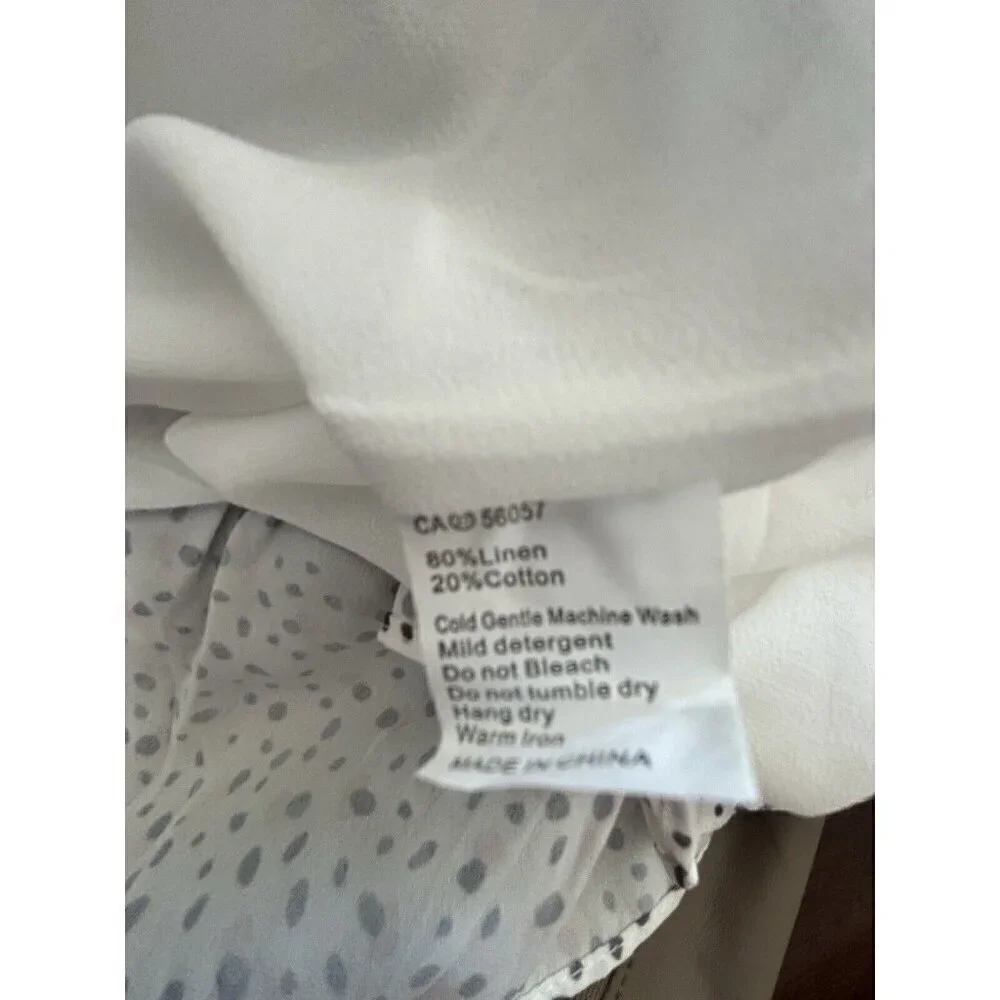 NWT Princess Polly Size 10 Rasmus Mini Skirt White Dotted Tiered Linen Blend